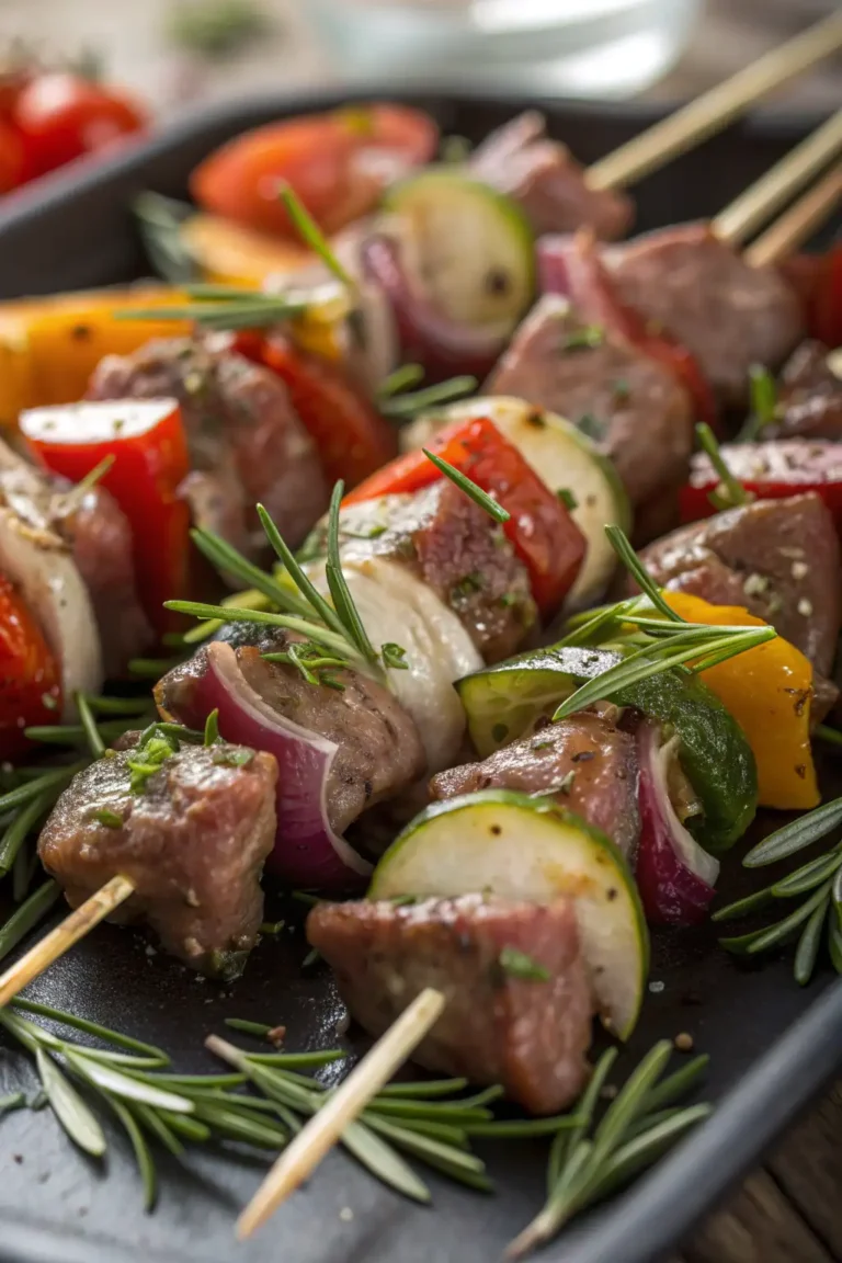 A delicious plate of Spiedini di Agnello nella Friggitrice ad Aria