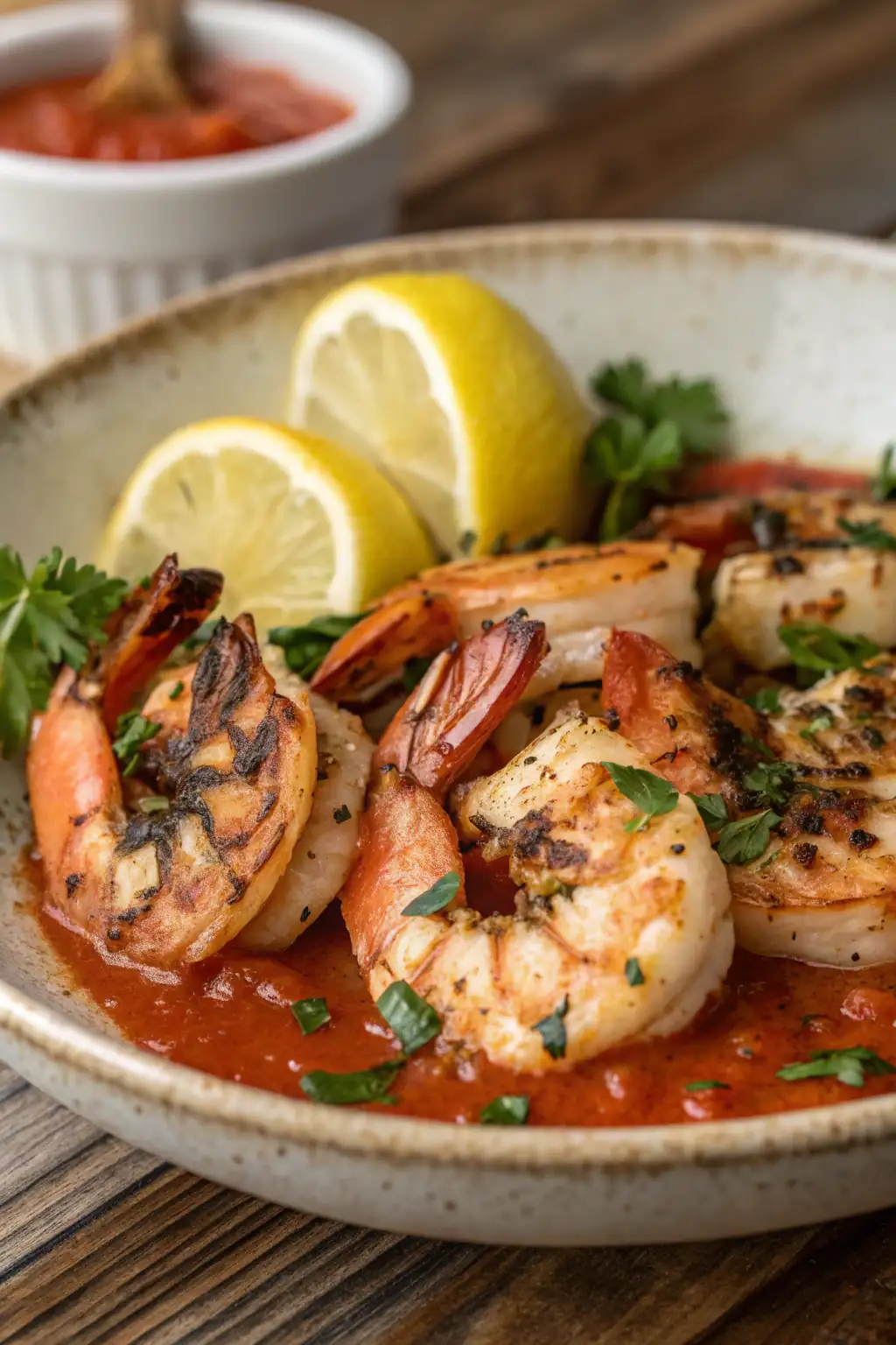 A delicious plate of Gamberi Grigliati Louie