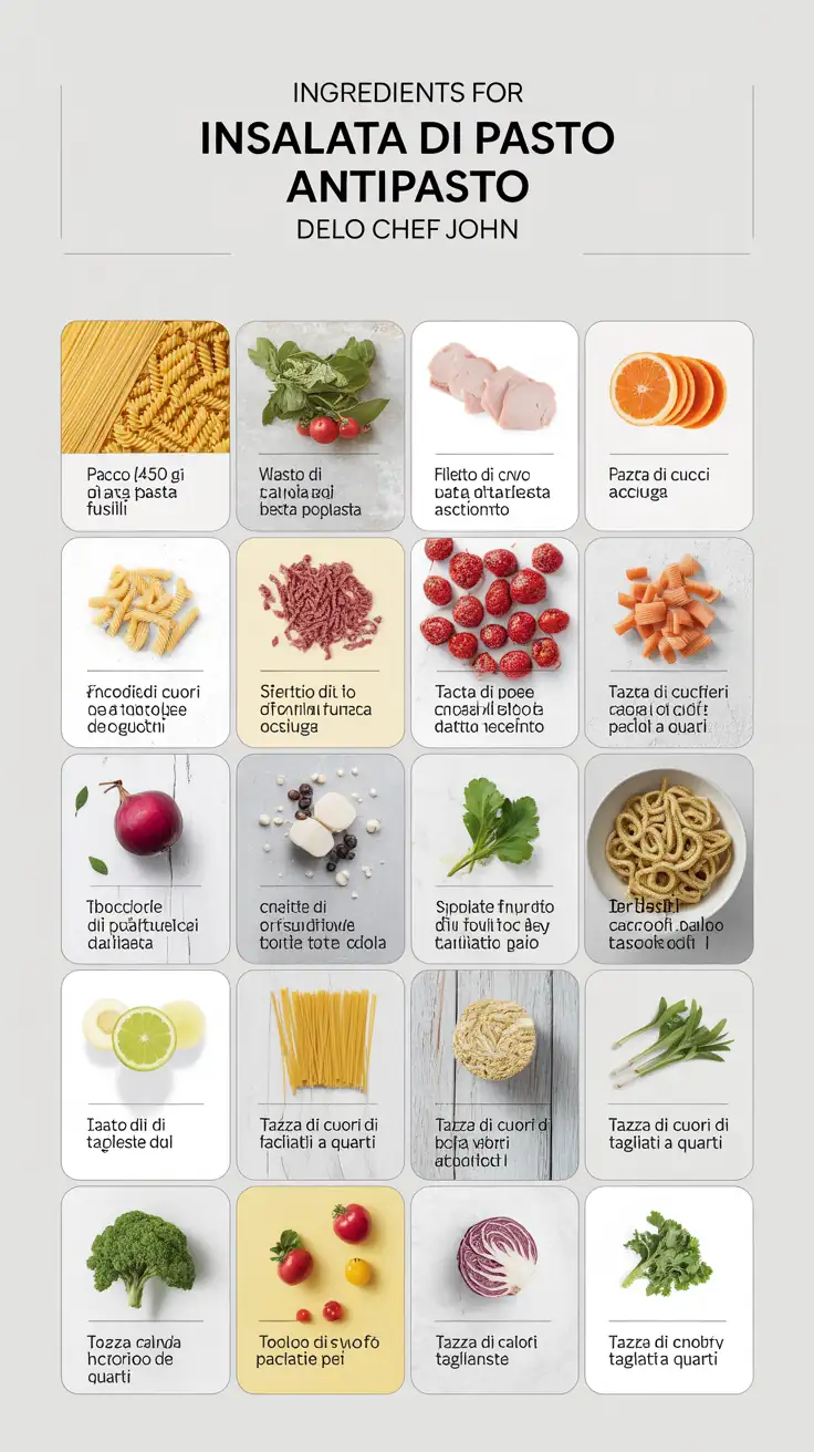 Ingredients for Insalata di Pasta Antipasto dello Chef John