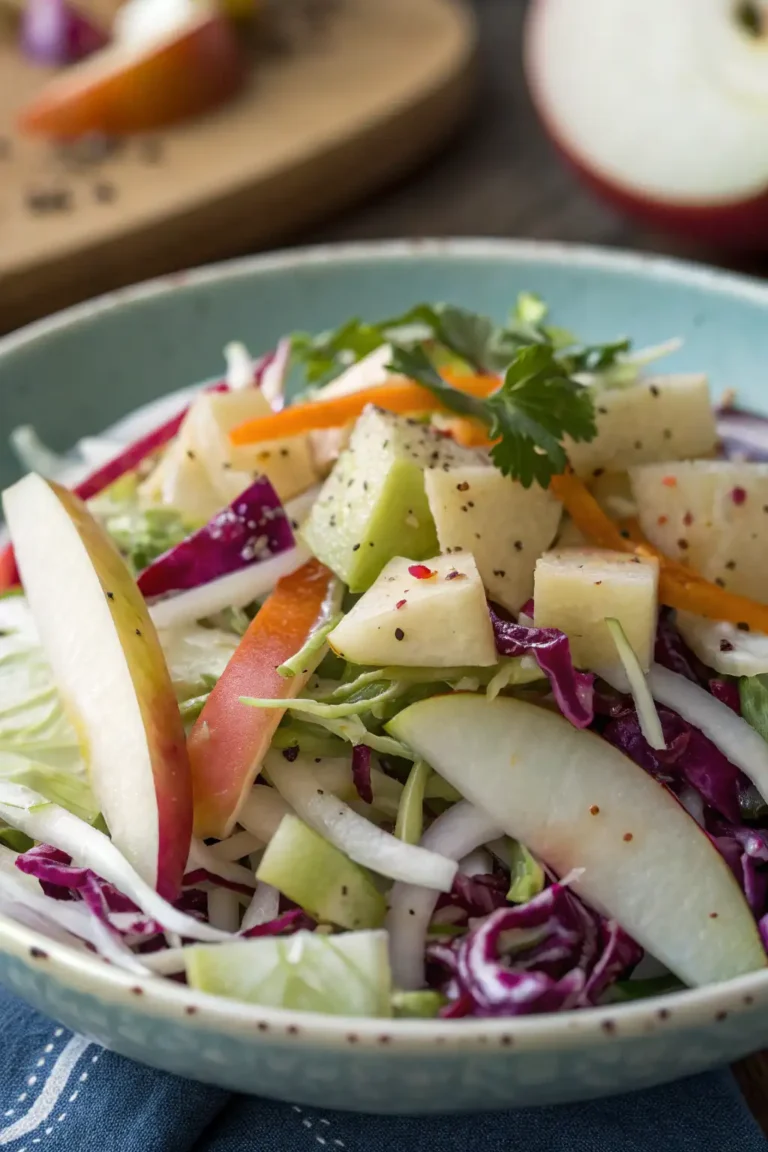 A delicious plate of Insalata di Cavolo con Mele e Jicama