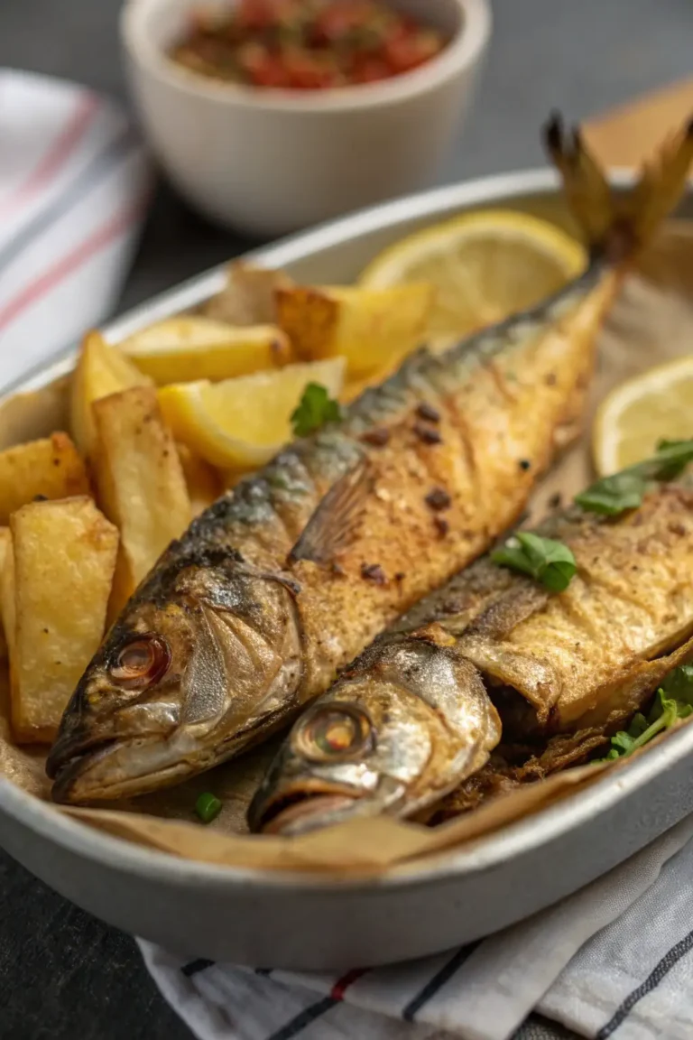 A delicious plate of Sgombro Fritto nell'Air Fryer