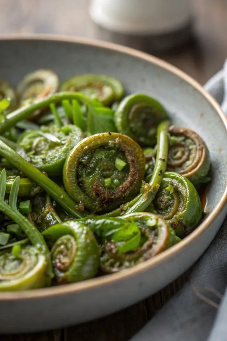 A delicious plate of Fiddleheads in Friggitrice ad Aria