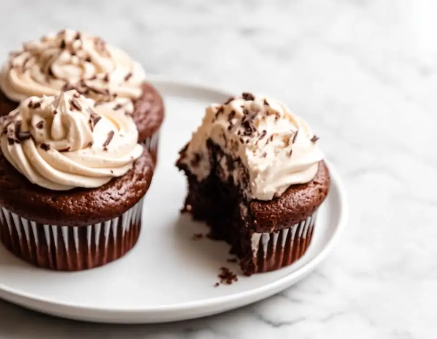 SCHOKOLADEN-HIMBEER-CUPCAKES MIT FLÜSSIGEM KERN