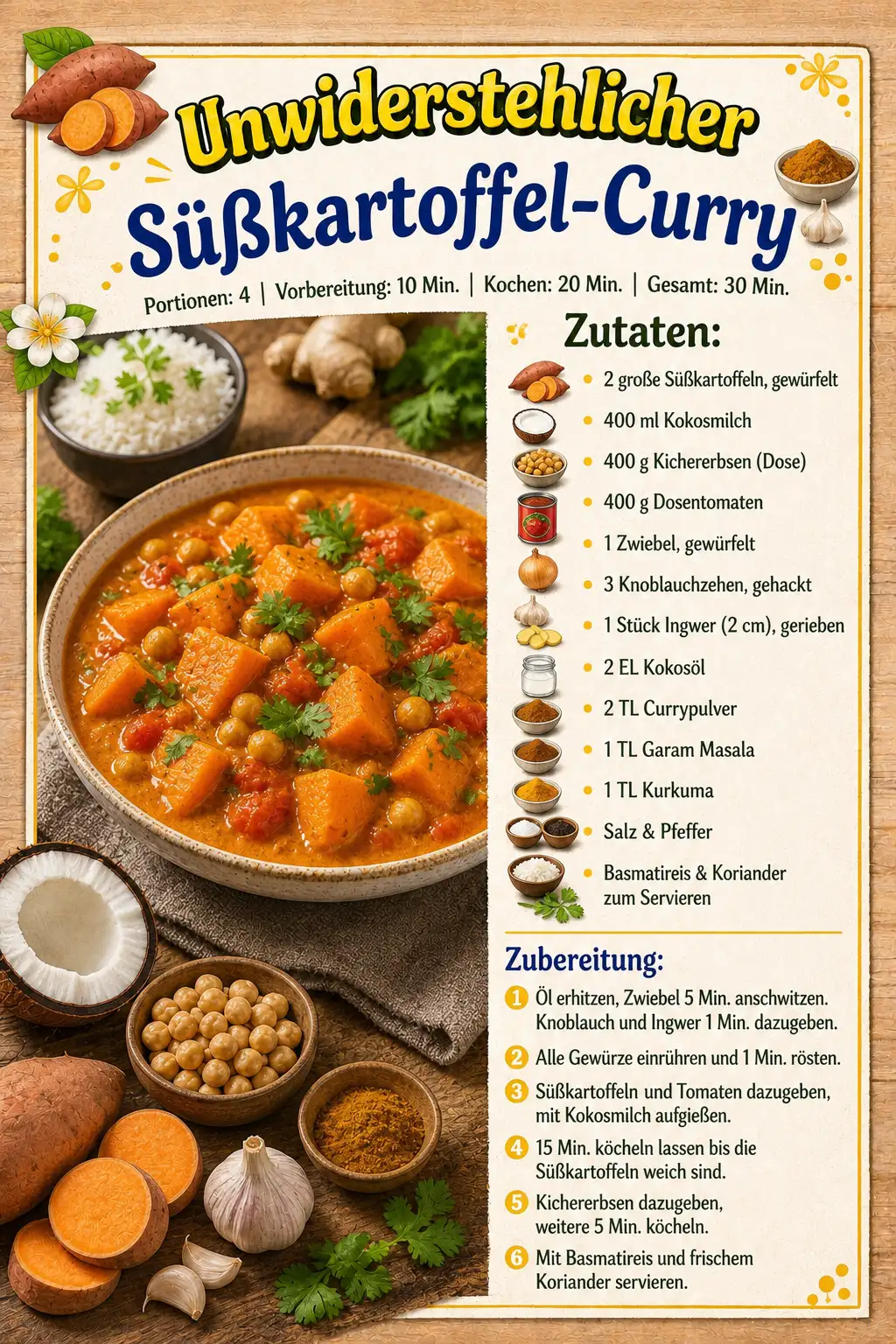 Süßkartoffel-Curry