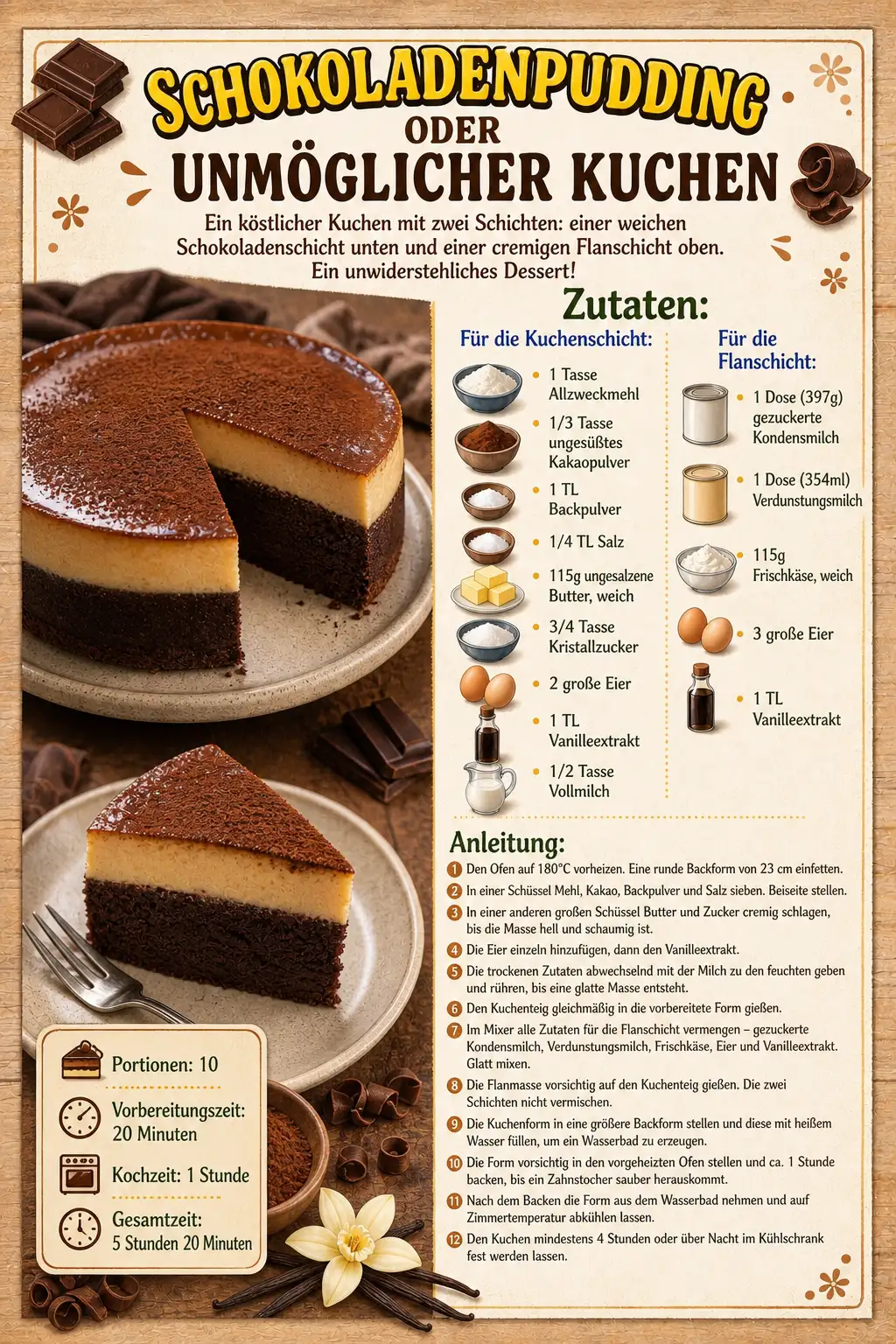 SCHOKOLADENPUDDING ODER UNMÖGLICHER KUCHEN