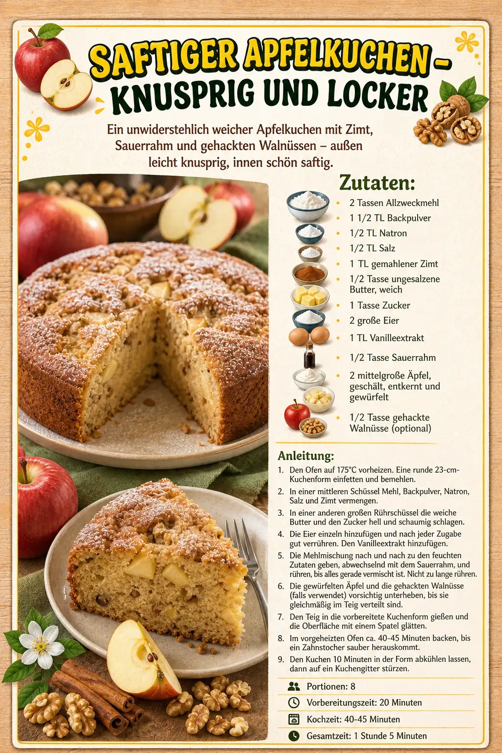 SAFTIGER APFELKUCHEN – KNUSPRIG UND LOCKER