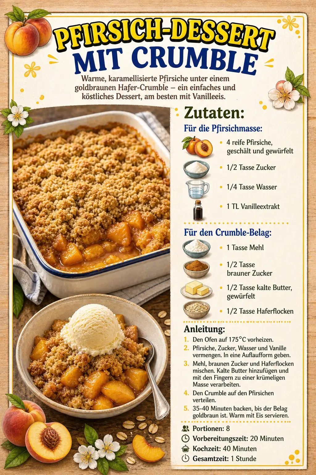 PFIRSICH-DESSERT MIT CRUMBLE