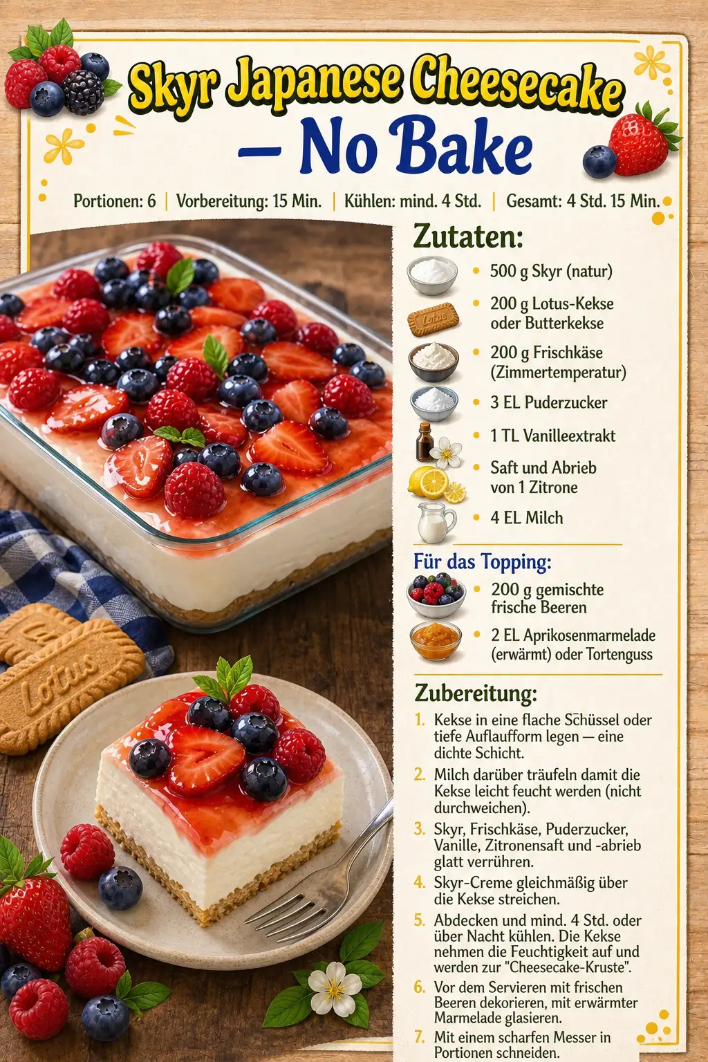 Skyr Japanese Cheesecake — No Bake