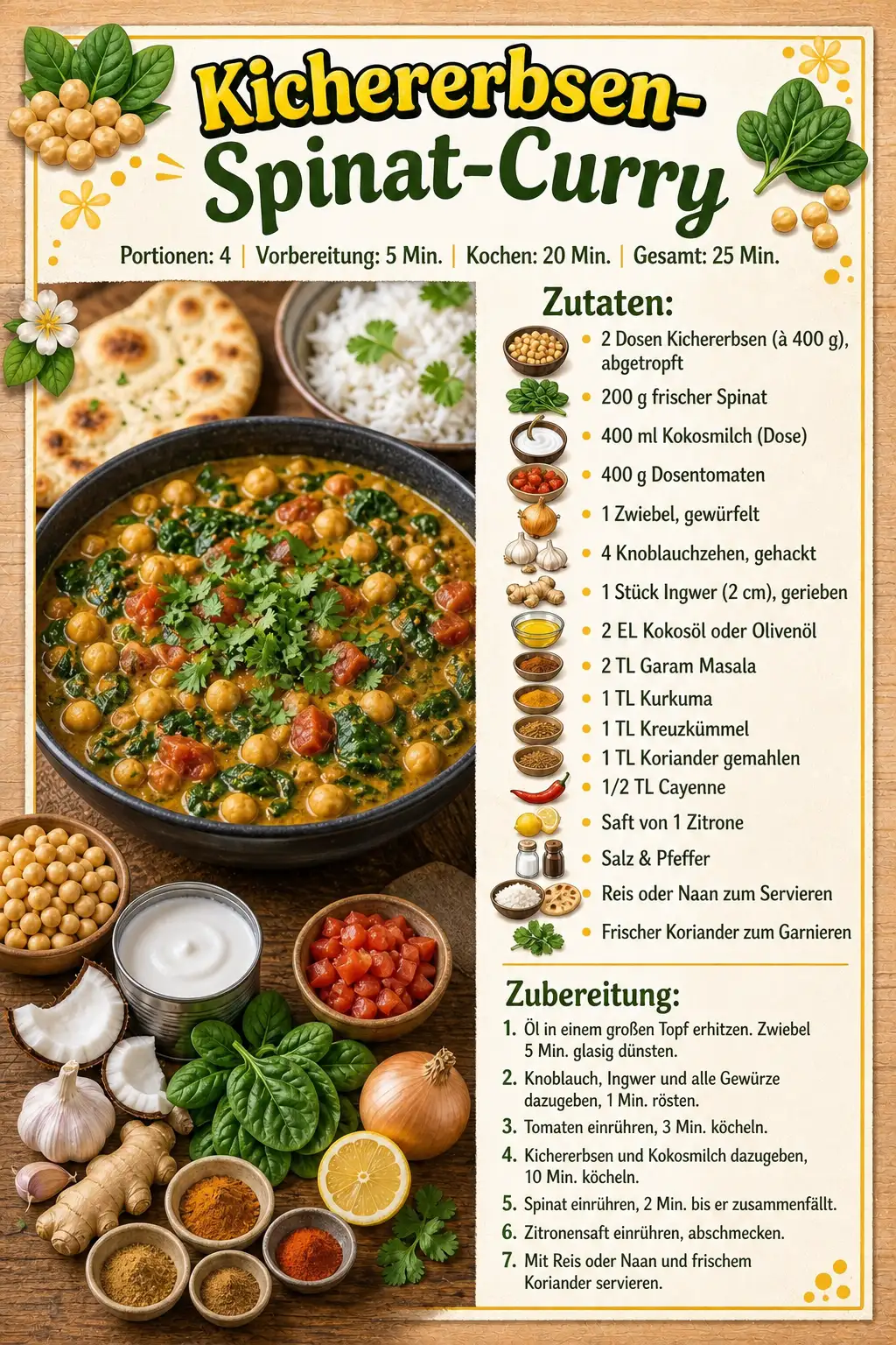 Kichererbsen-Spinat-Curry