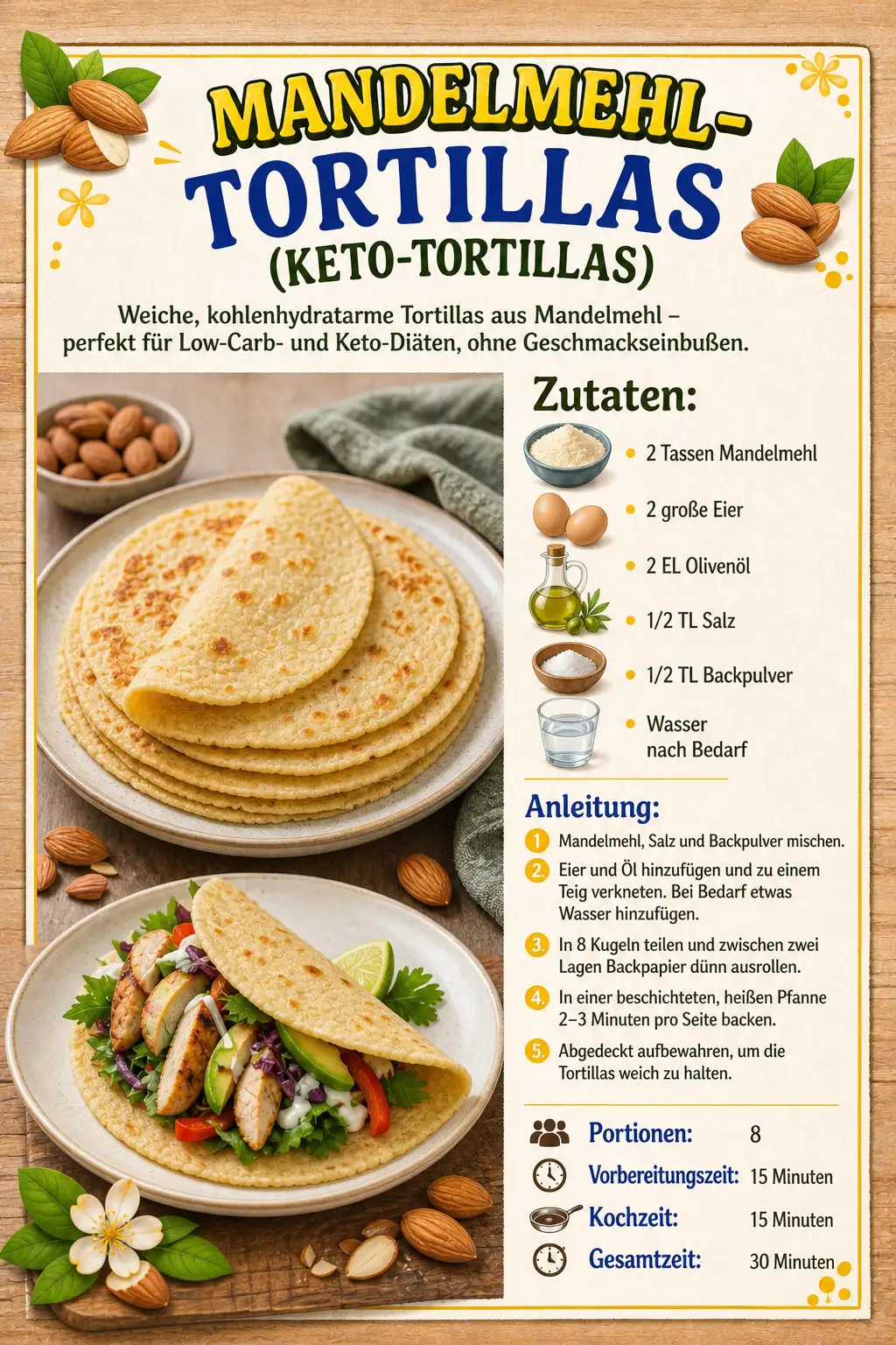 MANDELMEHL-TORTILLAS (KETO-TORTILLAS)
