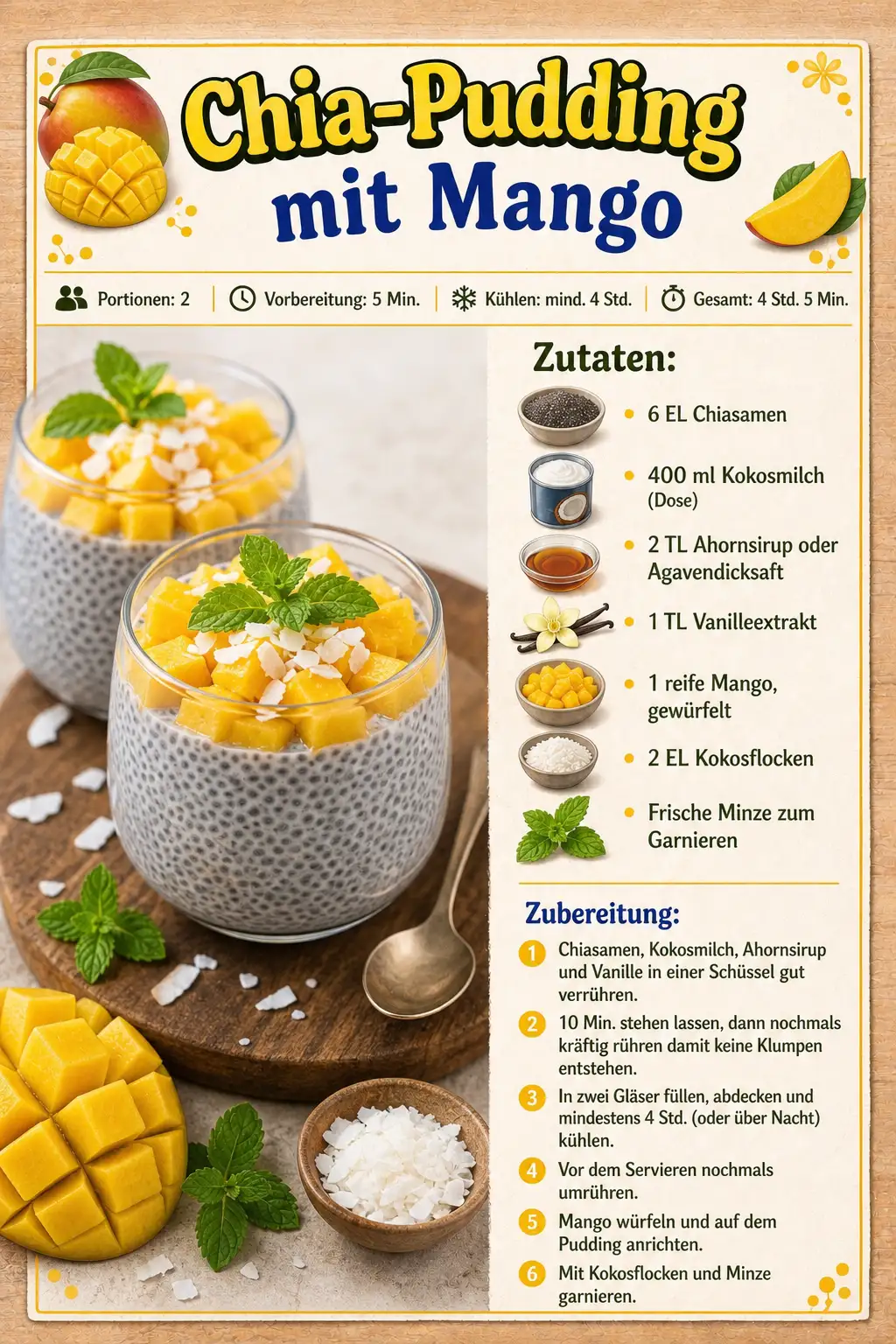 Chia-Pudding mit Mango
