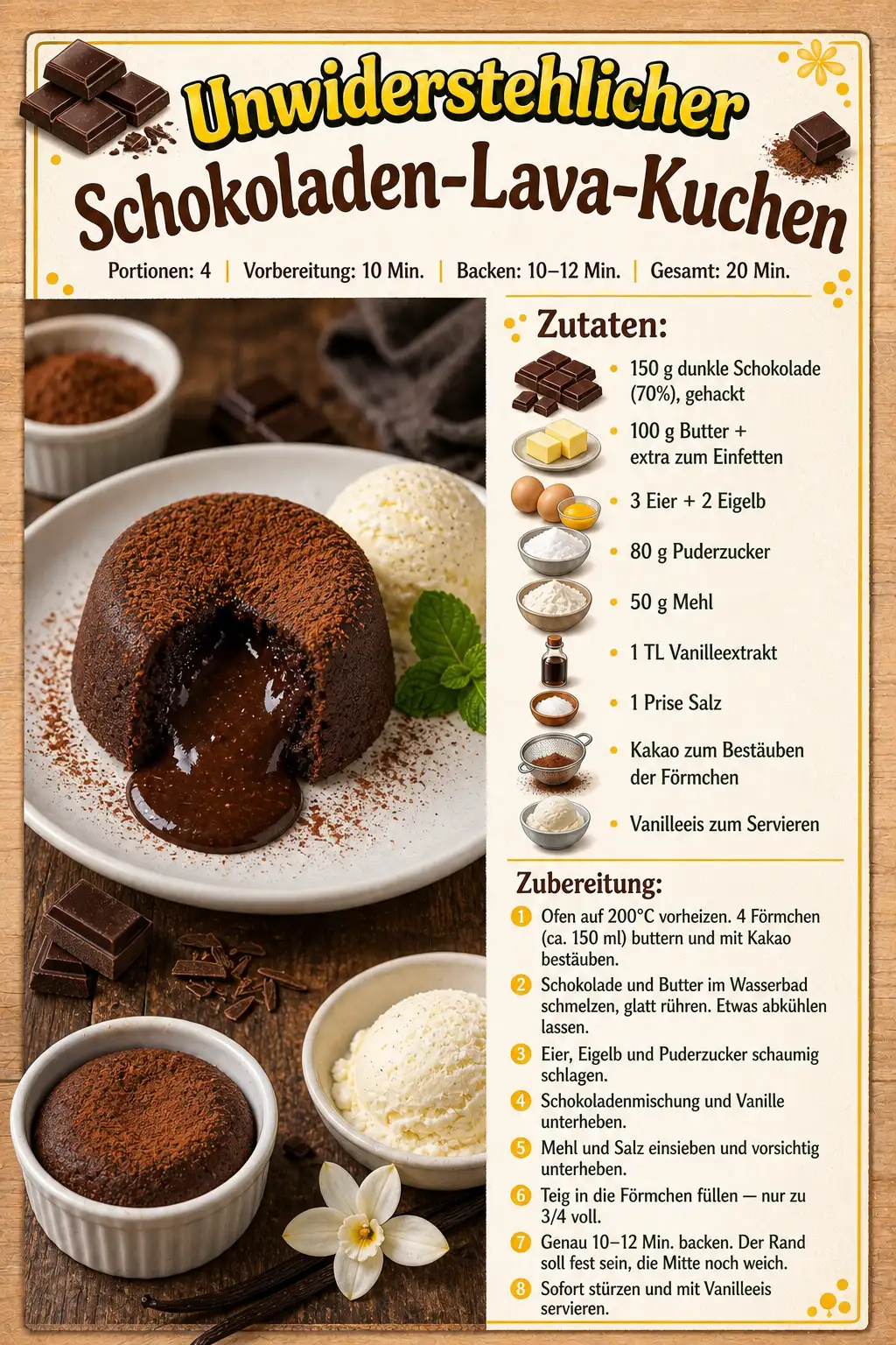 Schokoladen-Lava-Kuchen