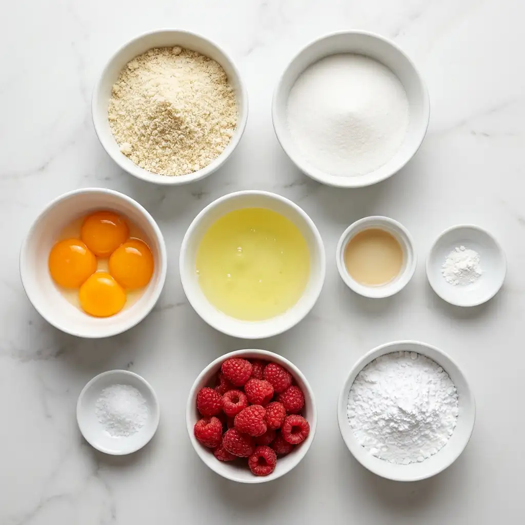 Ingredients for TORTA DEL CIELO MIT HIMBEEREN