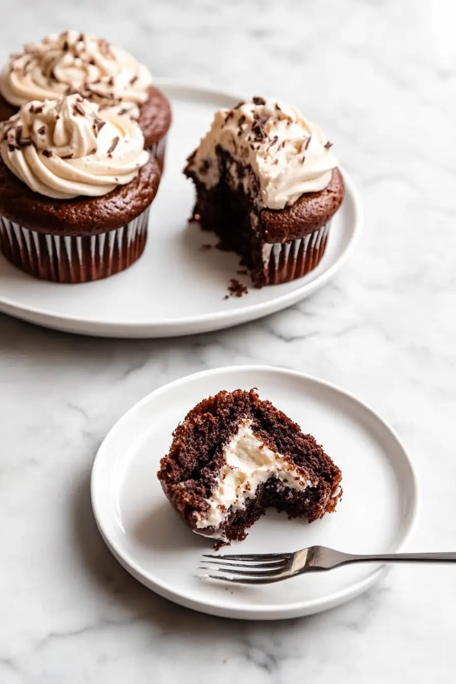 SCHOKOLADEN-HIMBEER-CUPCAKES MIT FLÜSSIGEM KERN