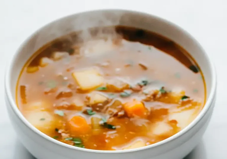 CREMIGE KARTOFFEL-HACKFLEISCH-SUPPE