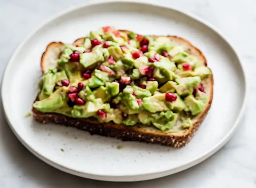 Avocado-Toast mit Granatapfel