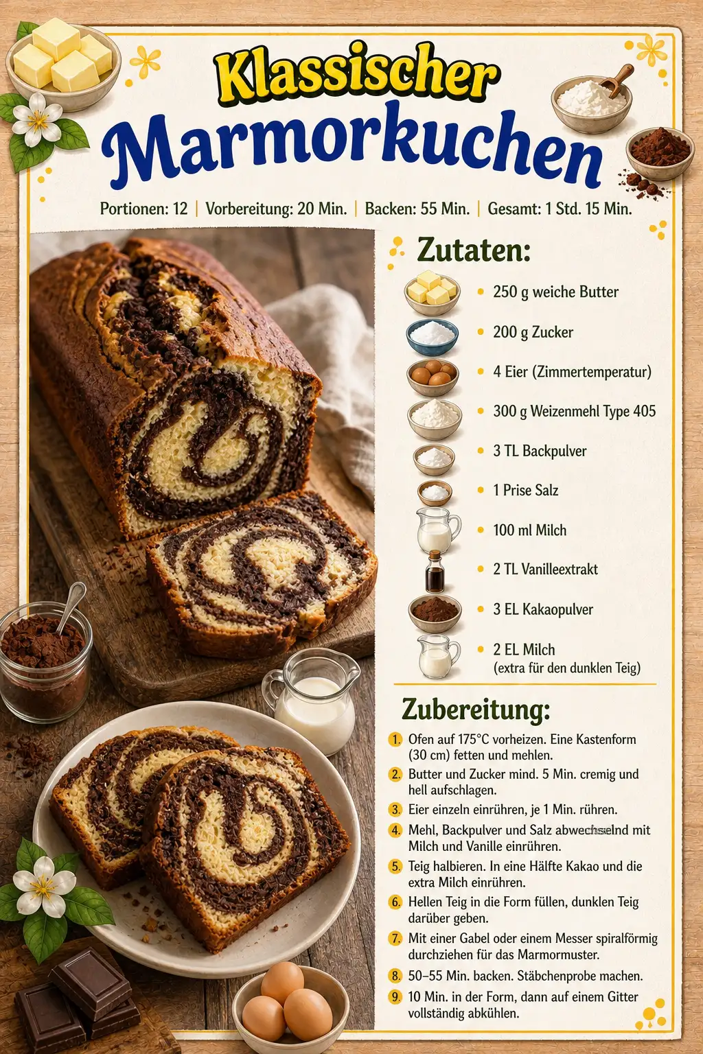 Klassischer Marmorkuchen