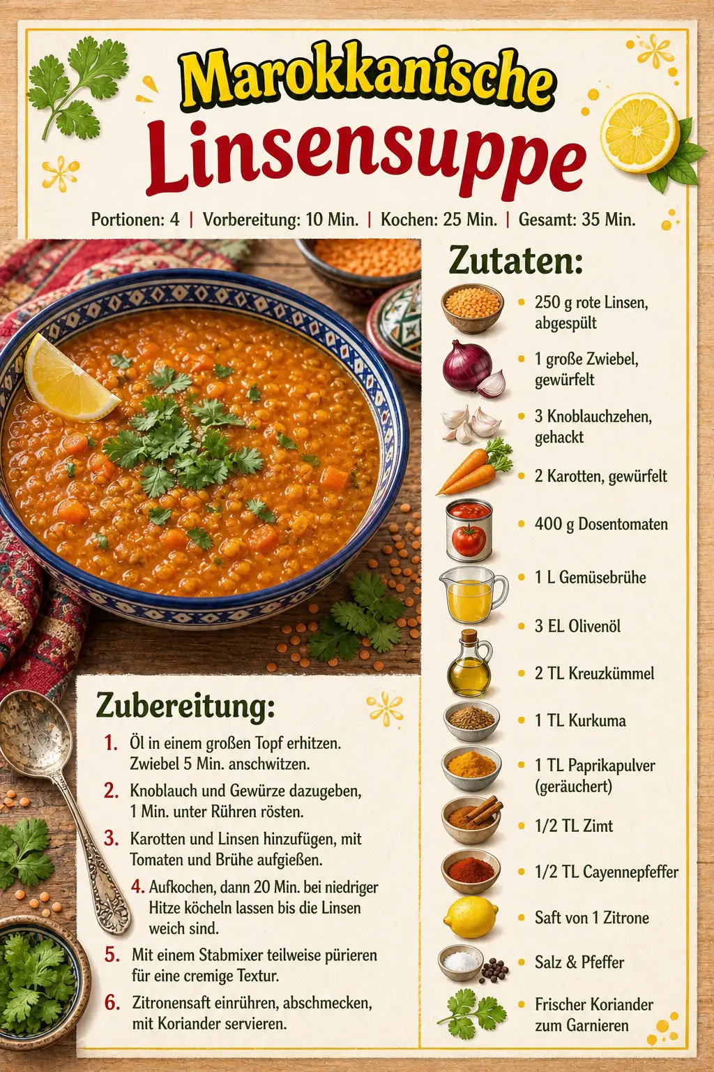 Marokkanische Linsensuppe