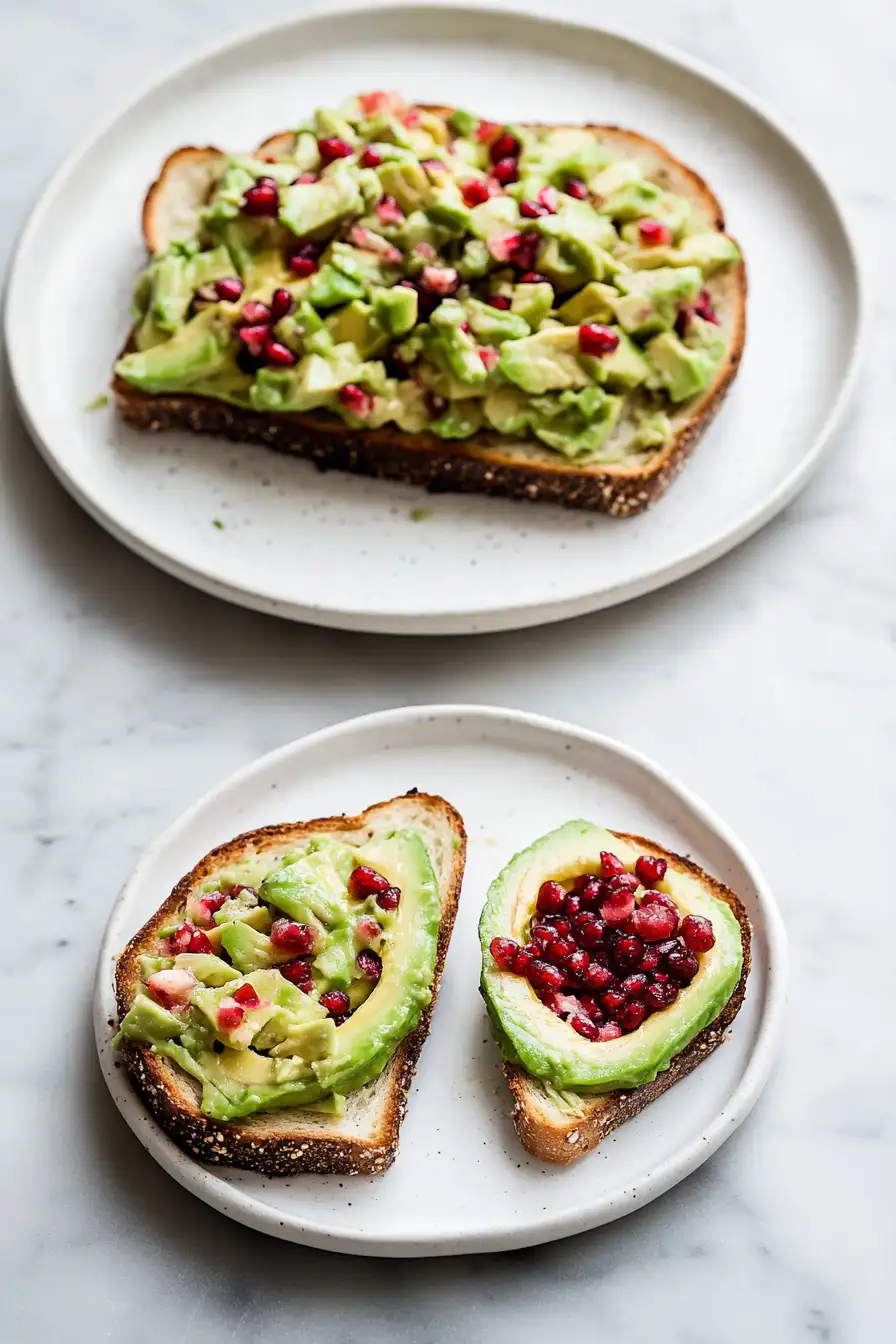Avocado-Toast mit Granatapfel