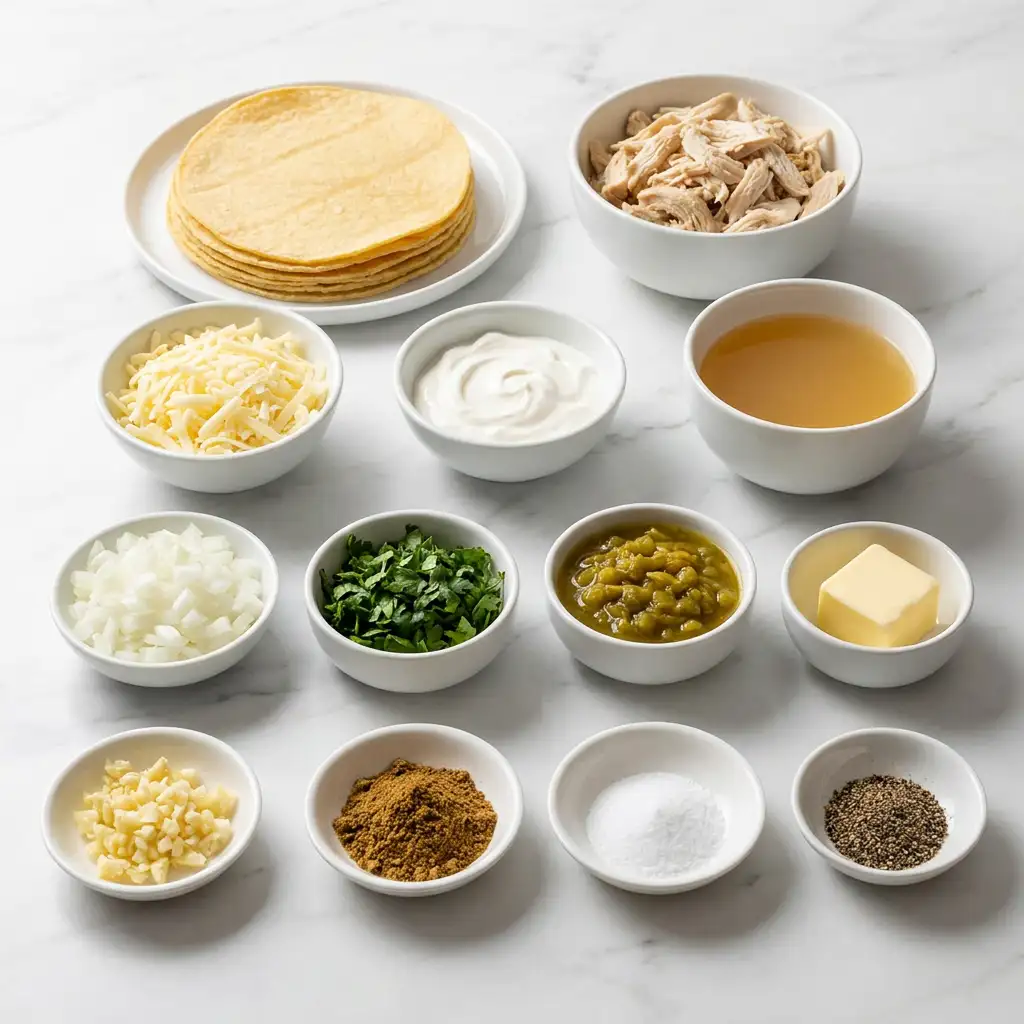 Ingredients for ENCHILADAS SUIZAS