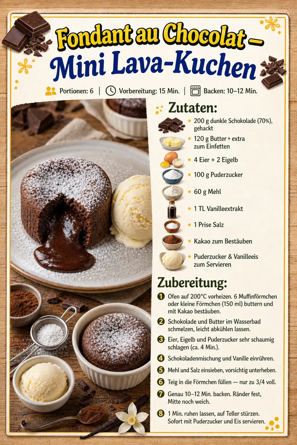 Fondant au Chocolat — Mini Lava-Kuchen